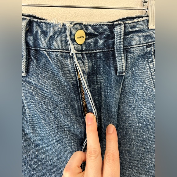FRAME - Campus High Waisted Pleated Barrel Jeans Size 24 - Picture 4 of 12